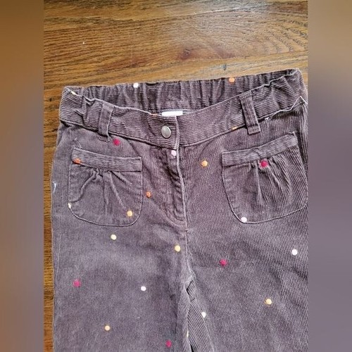 GYMBOREE Girls 9 brown Corduroy pants fall polkadots - Picture 4 of 6
