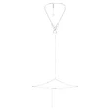 Swarovski x SKIMS body chain, Box chain Y-shape, White, Stainless Steel -5678062