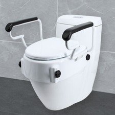 Raised Toilet Seat with Removable Handles Toilet Seat Riser Medical Supplies AU