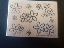 Flowers - Random Flowers - Rubber Stamp - Wood Mounted - NEW