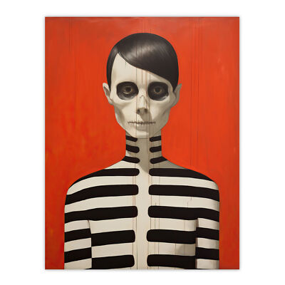 Emo Phase von Ryan Ramirez schwarz auf orange Skelett Halloween Kunst Poster Druck