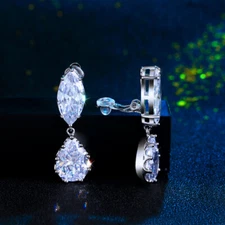 Non Pierced Ear Drop Clip On Earring Without Pierced Women Fashion Chic Jewelry 