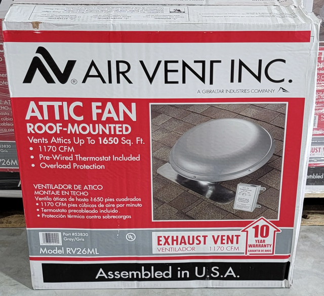 new attic fan