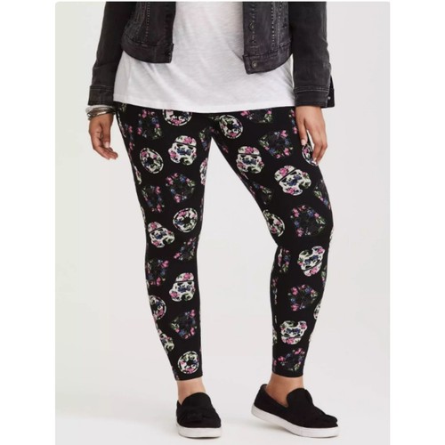 Leggings Storm Trooper Torrid Star Wars neri floreali 4 4xl - Foto 4 di 14
