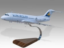 Fokker F28 Fellowship Linjeflyg Desk Wood Airplane New Model Large Scale 1/72