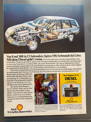 Shell Diesel Uni-Car Studie Hochschule Original 1982 Vintage Advert Werbung