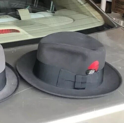 Vintage 1950s Knox Fedora Custom Hat Black Whippet 6 7/8 Vintage 1950s Knox Fedora Custom Hat Black Whippet 6 7/8