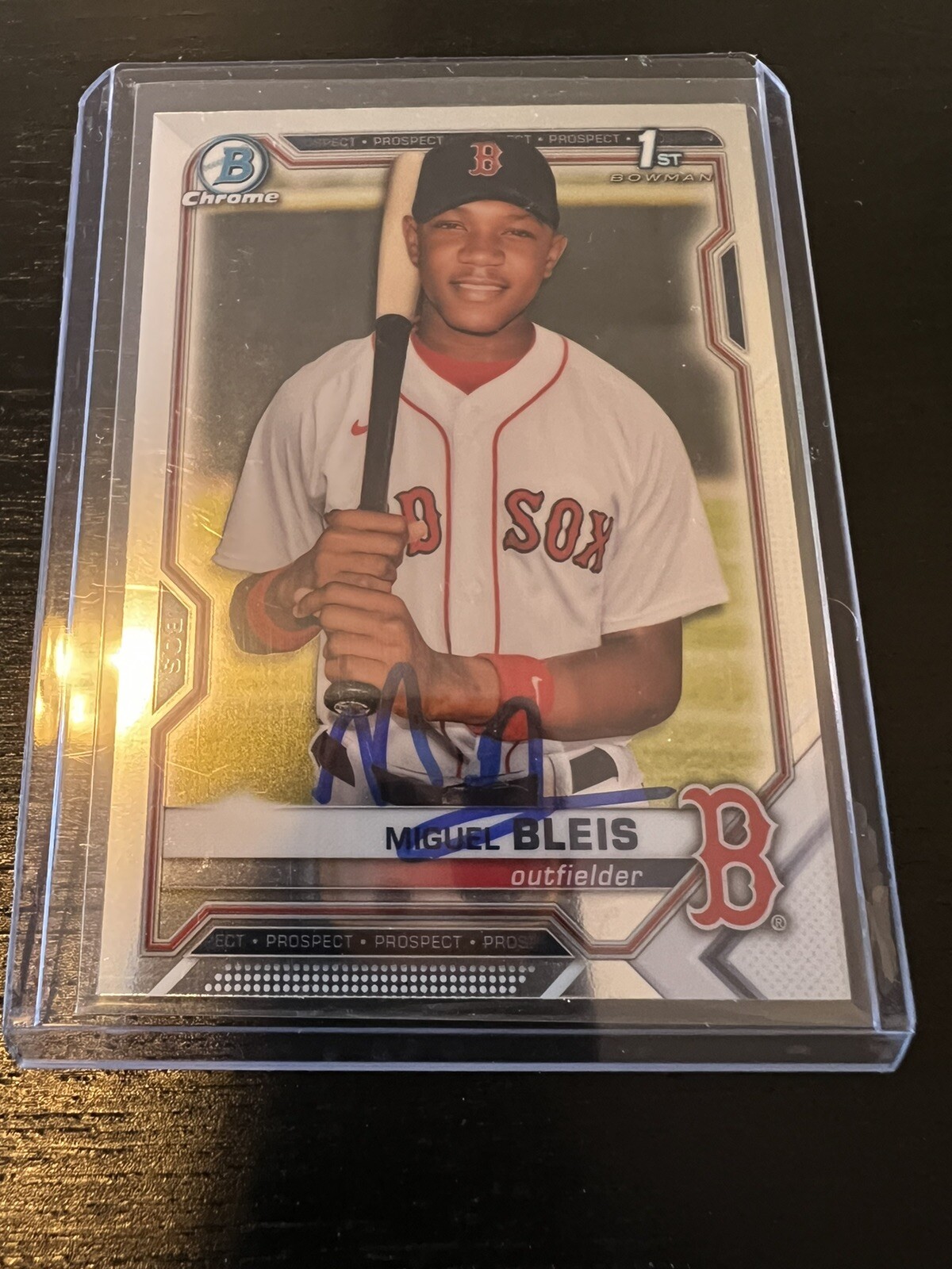 MIGUEL BLEIS 2021 BOWMAN CHROME 1ST AUTO RC BCP-167 RED SOX TOP PROSPECT 🔥
