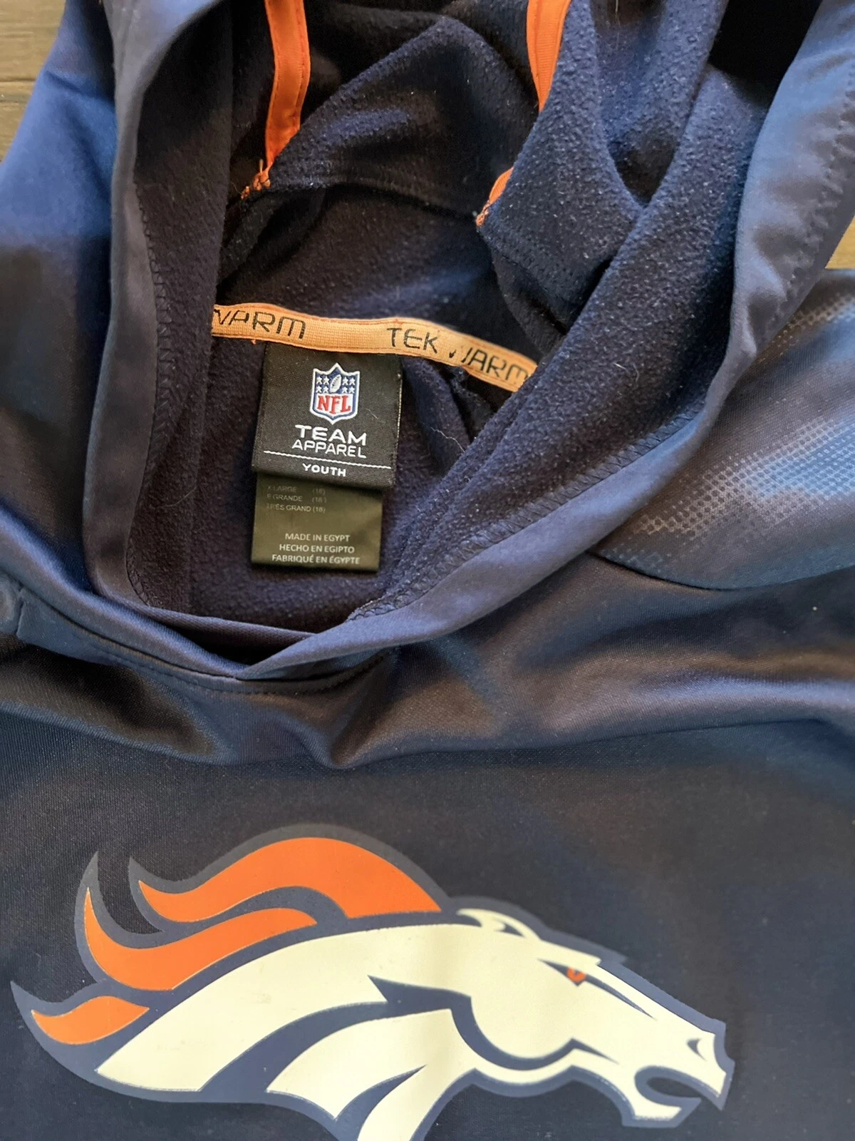 VETEMENTS Felpa con cappuccio Denver Broncos NFL Team Apparel blu navy taglia Youth XL 18