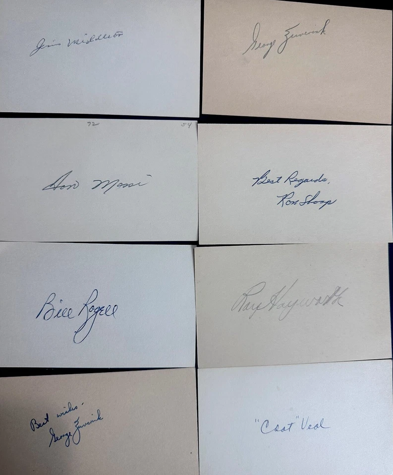 Detroit Tigers Signed Index Card Lot of 10 Harvey Kuenn Jim Middleton Coot Veal - Image 2 of 4