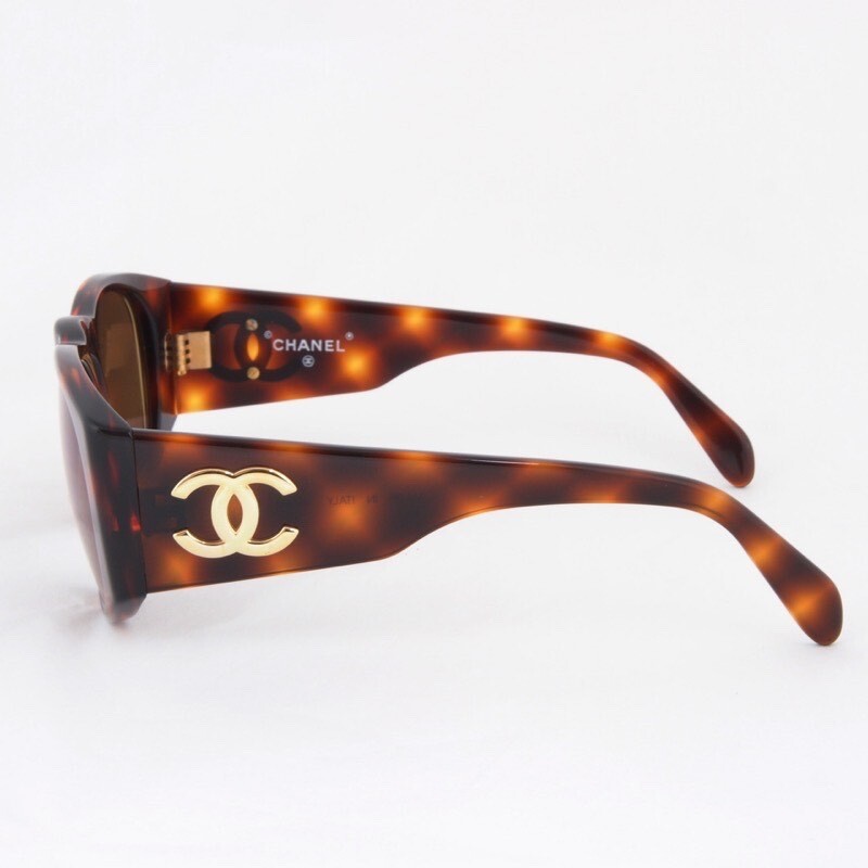CHANEL Sunglasses Matelasse 000480 Coco Mark Tortoiseshell Pattern