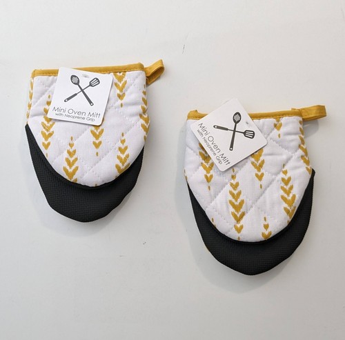 Sultan’s Linens Mini 100% Cotton Oven Mitt with Neoprene Grip 2 Pack