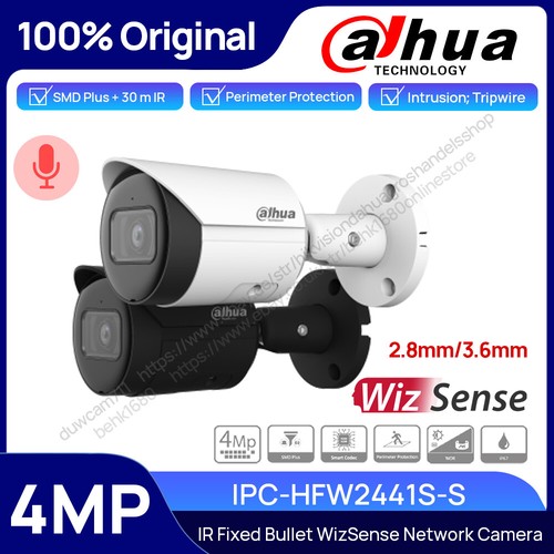 Dahua Original IPC-HFW2441S-S 4MP WizSense Starlight Bullet IR Camera SMD+ POE
