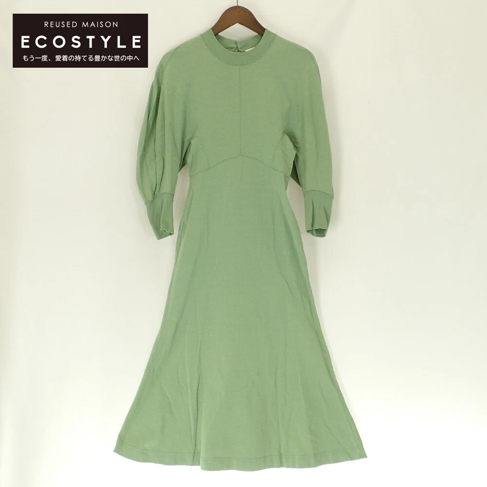 Mame Kurogouchi MM22PS-JS502 Pistachio Color Classic Cotton Dress dress 1 pi...