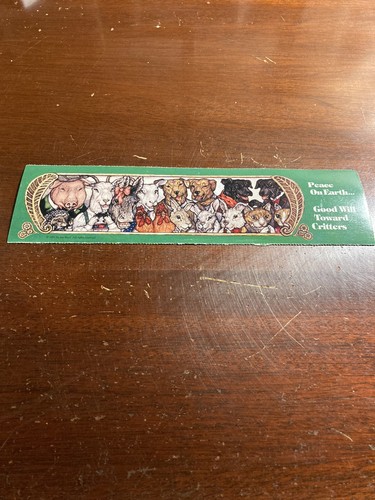 Jan Brett Peace on Earth Good Will Toward Critters 1991 1990s Vintage Bookmark - 第 1/5 張圖片