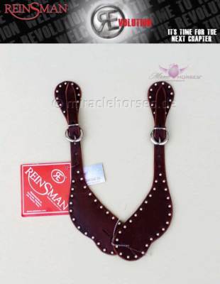 Reinsman Cowboy Spur Straps Westernsporenriemen Herren Leder Latigo mit Dots 