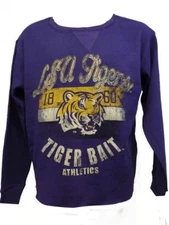 New LSU Tigers YOUTH Sizes S-M-L-XL Purple Thermal Long Sleeve Shirt $28