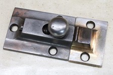 Old Cabinet Jelly Cupboard Latch Catch Rustic Brass on Cast Iron 2 3/4 Vintage 2