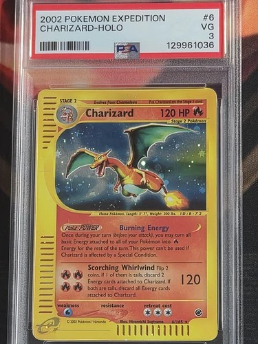 Pokémon TCG Expedition 2002 Charizard Holo #6 - Graded PSA 3