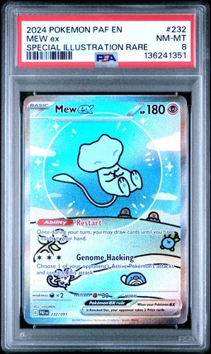 2024 POKEMON PAF EN-PALDEAN FATES SPECIAL ILLUSTRATION RARE #232 MEW EX PSA 8