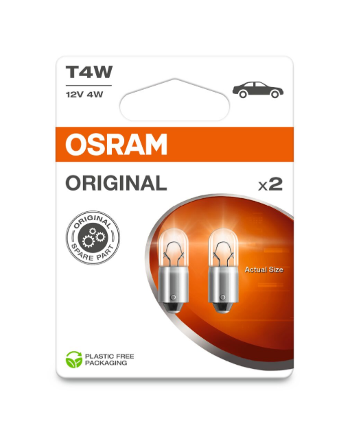 ORIGINAL Blister BA9s 3893-2BL T4W Car Bulb OSRAM