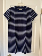 NWT Madewell T-Shirt Dress Navy/White Stripe Medium