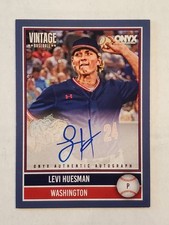 LEVI HUESMAN 2026 Onyx Vintage BLUE AUTO ON-CARD #'d 19/100 Nationals