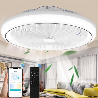 LED Ventilator Deckenleuchte Deckenventilator Schlafzimmer Lampe + Fernbedienung