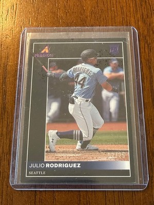 2022 Panini Chronicles Pinnacle Blue /25 #12 Julio Rodriguez Rookie Mariners