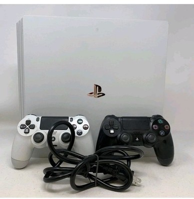 Sony PlayStation 4 Pro PS4 1TB White Console + 2 Controlers + 2 Games + Cords