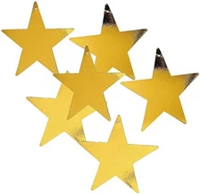 Fun Express Gold Star 12" Cutout - 1 Dozen Gold Foil Cardboard Star Cutouts