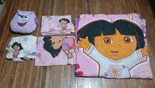 Vintage Dora Explorer Twin Comforter Y2K Nickelodean Fitted Flat Sheet Bedding