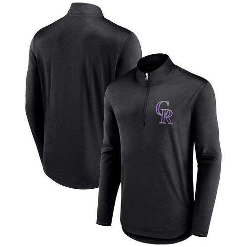 Hombres Fanatics Negro Colorado Rockies Mente Dura Ligero Cuarto de Cremallera - Imagen 1 de 3