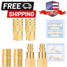 Air Hose Fittings 6 Pcs, 1/4" NPT Female Industrial Quick Connect Couplers, F...