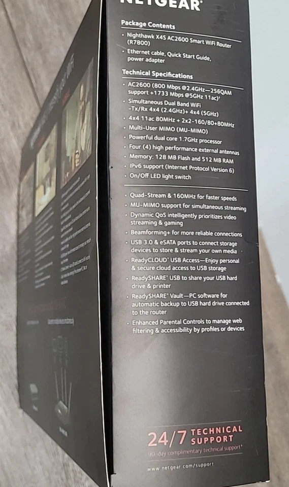 Netgear Nighthawk X4S Smart WiFi Router Black AC2600 Mbps Wireless Dual-Band - Image 3 of 3