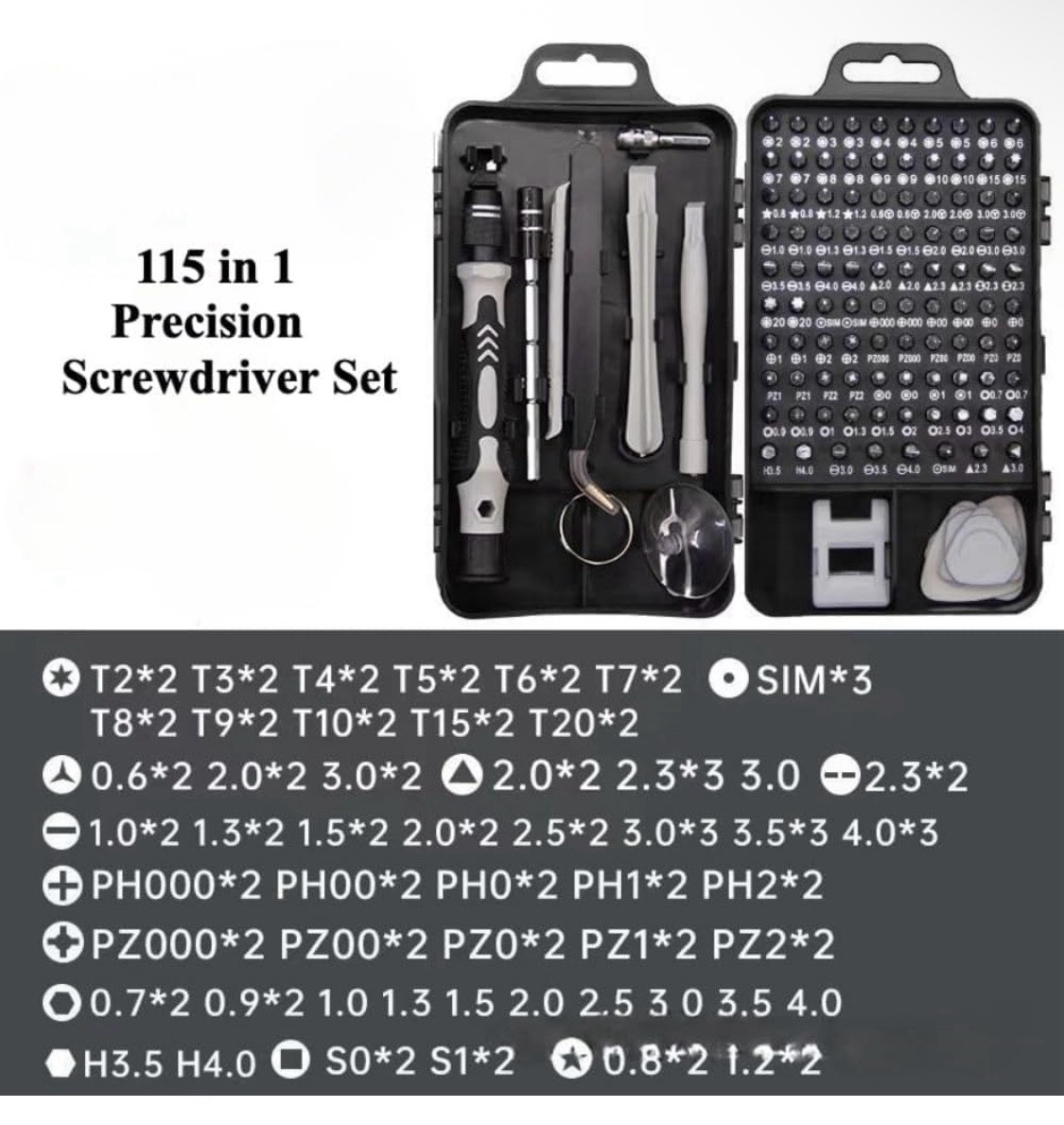 115 in 1 Precision Screwdriver Set Acssart Magnetic Bit Computer Repair Tool Kit