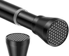 SISELBA Black Tension Curtain Rod 45-77 inch, Adjustable Curtain Rod No Drill...