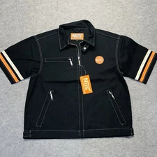 NOS Racing Jacket Nitrous Oxide Systems Mens M Black Short Sleeve