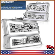 LED DRL Headlight for 2003-2006 Chevy Silverado Avalanche 1500 2500 3500 HD Lamp