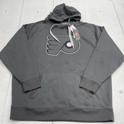Antigua Philadelphia Flyers NHL Gray Victory Pullover Hoodie Mens Size 2XL New