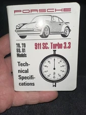 Porsche 1978-81 911SC 3.0 Turbo 3.3 tech spec booklet TECHNICAL SPECIFICATIONS