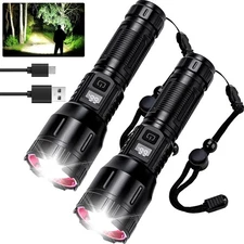Rechargeable Flashlights High Lumens 990,000L (2Packs), Super Bright LED Flas...