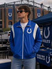 Indianapolis Colts Jacket Mens XL Blue White Zip NFL Football Track Jacket