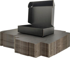 9X6X2 Inches Small Shipping Boxes Set of 50 - Black Mailer Corrugated Cardboard