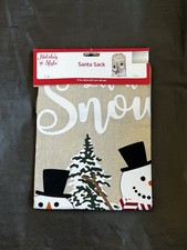 Holiday Style Santa Sack 17  x 26  Gift Bag  Let it Snow  