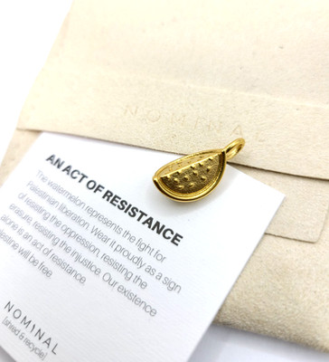 Nominal Blooming Large Watermelon Earring Hoop Charm 18k Gold Plated