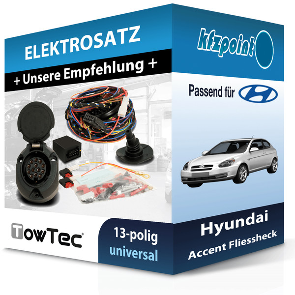 Towtec E-Satz 13Polig Universell Passend für Hyundai Accent Fliessheck PKW NEU-image