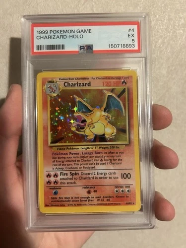 1999 Pokemon Base Set Charizard Holo Card # 4/102 PSA 5 [Freshly Graded]