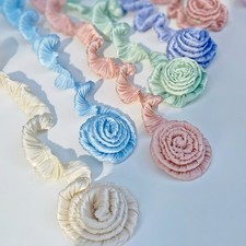 5 M 5cm Width Frilly Shiny Double-layer Trim Satin Pleated Edge DIY Accessories