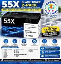 55X CE255X Black High-Yield Toner Cartridge 2-Pack Raplacement for HP 55X